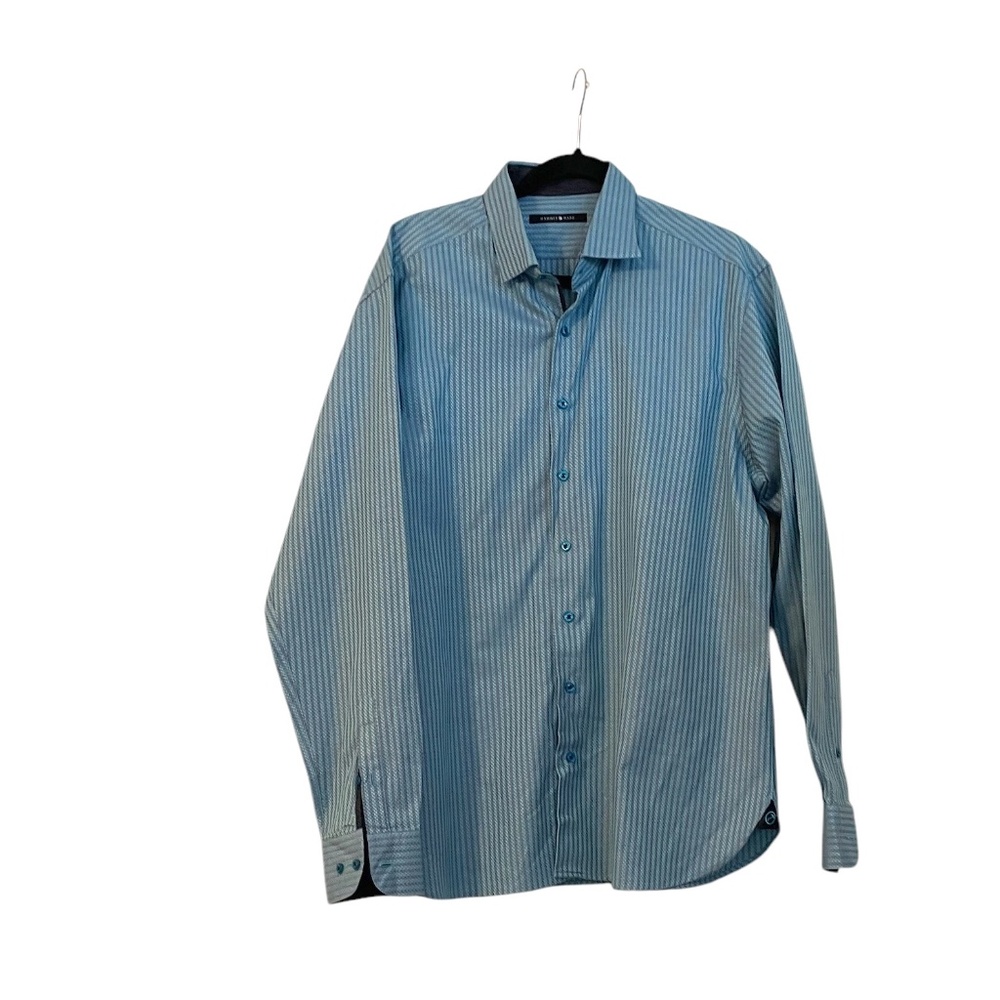 Hammer Made Long Sleeve Dress Shirt Blue Multi Size XL,‎ NWOT